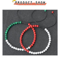 Pulsera de Piedra Natural de 4mm Diseño de Bandera Nacional Joyería de Pareja - details 5