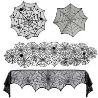 Manteles de araña Ence, pañuelos negros con calaveras, adornos para eventos y fiestas para Halloween - details 0