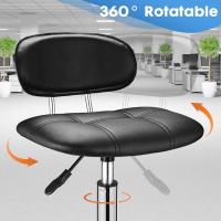 Taburete Giratorio Cuadrado con Resalto Ajustable Negro Ottomanas - details 5