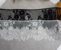 Encaje de Pestañas Negras y Blancas de 1.3 Metros para Bricolaje Decorativo en Falda y Mangas Accesorios de Encaje Alargados de Poliéster - details 14