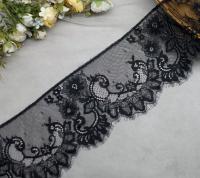 Encaje de Pestañas Negras y Blancas de 1.3 Metros para Bricolaje Decorativo en Falda y Mangas Accesorios de Encaje Alargados de Poliéster - details 12