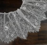 Encaje de pestañas de nailon blanco y negro, accesorios de encaje, Material de decoración de ropa, tela ancha de encaje Diy, 3M - details 4