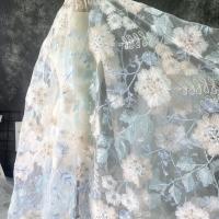 Tela de malla bordada de Color encriptado, tela de encaje, vestido de niños, tela de falda de hilo suave, precio de 1 yarda - details 1