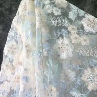 Tela de malla bordada de Color encriptado, tela de encaje, vestido de niños, tela de falda de hilo suave, precio de 1 yarda - details 0