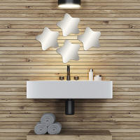 TENDANCE Set de 4 Espejos Cuadrado Redondo Estrella Corazon Hexagonal Adhesivos Decoración para Pared hogar Color Plateado - details 12