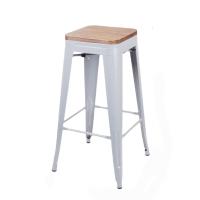 Taburete de Bar Blanco de Metal Fornord 42.5x42.5x77 Cm - Diseño Industrial Multifuncional - details 0