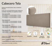 DHOME Cabecero de Polipiel o Tela AQUALINE Liso Cabeceros Cabezal Tapizado Cama Lujo (Tierra Tela) - details 1