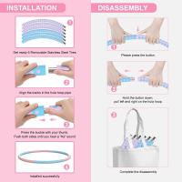 Hula Hoop Aro de fitness Profesional para Adulto de Gimnasio 6 Secciones Desmontable, Tubo de Acero Inoxidable, Cubierta con Goma Espuma, Ahuecado por Dentro para Rellanar Peso, Hasta 4 Kg Aro deportivo para adelgazaK, Rosa Azul - details 2