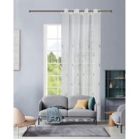 STARLEY- Cortina para Ventana Dormitorio Translúcidas Visillos Paneles para Ventanas Sala para Niños Sala Comedor 1Piezas 150×260cm Blanco - details 0