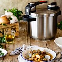 Bra - Set Duo Olla a Presión Tekna 7 Litros + 4 Litros, Incluye Tapa de Cristal, Acero Inoxidable, Triple Fondo Difusor, 2 Piezas, Sistemas de Seguridad - details 0