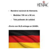 Bandera nacional de Alemania 150cm x 90 cm Heniak Store tela tipo poliester pais aleman negra roja amarilla decoracion estandarte - details 0