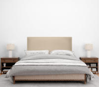 DHOME Cabecero de Polipiel o Tela AQUALINE Liso Cabeceros Cabezal Tapizado Cama Lujo (Beige Polipiel) - details 2