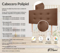 DHOME Cabecero Capitone Tapizado Polipiel o Tela Acualine con 8cm de Grosor Cabezales de Cama Acolchado Capitoné Cabeceros de Cama (Arcilla Polipiel) - details 7