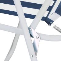 GREATOOL Silla de Playa Plegable con Reposabrazos ,Estructura de Acero Resistente - Asiento de Lona Impermeable,Estampado a Rayas - 75 x 53 x 43 cm ,Ideal para Playa o Camping - details 0