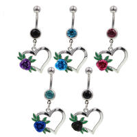 1Pc 14g bling piercings de ombligo vientre ombligo piercing pendientes del vientre joyería piercing del cuerpo de acero inoxidable piercings ombligo - details 1