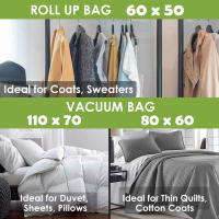 Aicasa Bolsa Vacío para Ropa , organizador de Almacenamiento al vacío , Bolsas de Aspinador trasparente , Ahorro Espacio para Guardar Ropas, Almohadas, Mantas, Edredones - details 0