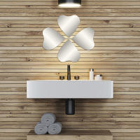 TENDANCE Set de 4 Espejos Cuadrado Redondo Estrella Corazon Hexagonal Adhesivos Decoración para Pared hogar Color Plateado - details 16