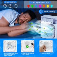 Ventilador de aire acondicionado portátil, minienfriador de aire evaporativo, con luces Led de 7 colores, temporizador de 1/2/3 horas, 3 velocidades de viento，Envio desde España - details 3