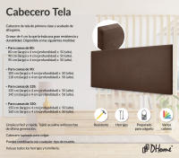 DHOME Cabecero de Polipiel o Tela AQUALINE Liso Cabeceros Cabezal Tapizado Cama Lujo (Marrón Tela) - details 1