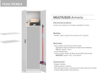 Armario Escobero de Cocina Hogardecora 59cm x 37cm x 180cm - Blanco  Madera de Melamina  3 estantes adicionales incluidos - details 0