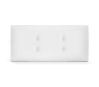 DHOME Cabecero de Polipiel o Tela Acualine con 2 Hileras de Botones Colores Cabezal Tapizado Cama Lujo (Blanco Polipiel) - details 3
