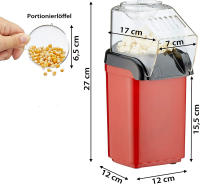 Máquina de hacer palomitas para el hogar, potente preparación rápida sin grasa con aire caliente, 1200w, incluye vaso medidor Envio desde España - details 1