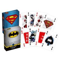 Cartamundi Pack 2 barajas de poker de 55 cartas cada una de Superman y Batman DC Comics Héroe Superhéroe Cine retro vintage Joker Murciélago Total 110 cartas Juego mesa Jugar Colección Coleccionable - details 0