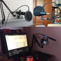 Bornwin-Microfono Streaming USB, Kit Cardioide Condensador con Soporte Araña y Filtro para Sonido Profesional - details 0