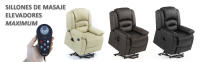 Eco-De Sillón de Masaje Levantapersonas Maximum. 9 Modos de Masaje, Sistema Elevador por botonera con USB y Leds (Marrón) - details 0