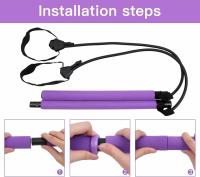 Kit de Barre de Pilates Avec Bande de résistance,réglable Barre de Pilates Portable pour l'étirement, Le Yoga, la Mise en Forme, l'exercice, Les redressements Assis, Perdre du Poids - details 2