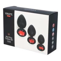 VIRGITE SET PLUG ANAL X3 E14 SILICONA NEGRO-RUBÍ JUGUETES SEXUALES - details 0
