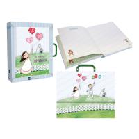 Libro de firmas, recuerdo de la Primera Comunión niña.  Con estuche y maletín a juego. Dispone de 60 páginas a todo color, para firmas, fotos, recordatorios, invitados, con oraciones. Un regalo imprescindible en la Primera Comunión. Fabricado en España. - details 4