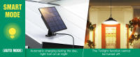 Aigostar - Luz solar exterior con mando a distancia，batería de gran capacidad y resistente al agua IP65，regulable，Lámpara de techo solar con cable de 3 m para jardín/interior/exterior - details 1