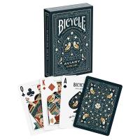 Fournier Bicycle USPCC Baraja poker Aviary Deja volar los pájaros Magia Magos Trucos Adultos Acabado especial Verde azul Espectáculo Cardistry Poquer Playa Piscina Camping Noche de fiesta Cartomagia Aprender Fácil Colección Coleccionable - details 1