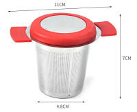Filtro de Té VIER de Acero Inoxidable con Malla Fina y Asas de Silicona - details 1