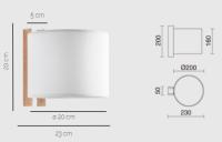 Novolux Lighting- Aplique de pared- Compact, uso interior, color madera haya, blanco, E27,Ø45, 40W, IP20, madera, interior - details 3