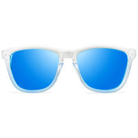 VOOGLERS - POLARIZED UNIQUE Formentera Beach Gafas de Sol Polarizadas Para Hombre y Mujer Unisex, UV400, Cristales Lentes de Espejo Azules, Moda / Verano, Montura Bicolor Azul / Transparente - details 1
