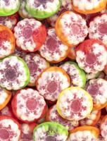 Gominolas de Vidal Rellenas en bandeja de 75 unidades - Unión de texturas que te dejará un dulce sabor en la boca y ganas de repetir - Diferentes modelos a elegir, besos, fresas, calaveras, ojos, moras... Chuches sin gluten y sin grasa - details 5