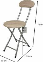 Maxia Market Taburete Plegable de Cocina - Silla Plegable de Metal y Madera - Silla Apta para Interior y Exterior - Alto. 73 cm x Diámetro. Ø30 cm - details 1