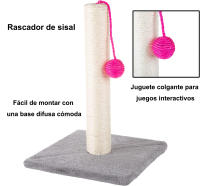 Poste Rascador para Gatos, Color Negro Midida: 35x25x25cm, Arbol para Gatos Juguete Parla, Arañador para Gatos, Afilador uñas para Gatos - details 1