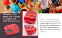 Various Fiambrera para Niños-Sandwichera con 3 Compartimentos para Guardería, Fiambrera con División Infantil de Plástico Libre de BPA, Gran regalo para niños (Disney, Batman symbol,Avengers rolling,Dragon ball,Cars,Frozen, LOL, Patrulla Canina…) - details 8