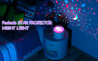 Luz Nocturna, Lámpara Infantil Quitamiedo, Luz Piloto, Lampara de Noche con Proyector Estrellas para Dormitorio de niños, luz LED de noche para bebé, decoración, Luna estrellas giratoria, Galaxia, Regalo Navidad, Reyes - details 0
