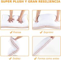 Almohada Transpirable Antialérgico para Hotel, Pack de 2 almohadas de firmeza media con fibra suave 3D + soporte de fibra 7D, almohadas suaves de fácil cuidado (42x70cm) (50x75cm) - details 1
