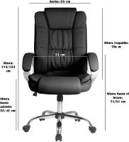 VS Venta-Stock Venta-Stock Sillón de Oficina Karen Elevable y Reclinable en Piel Sintética Blanco - Ajuste Milimétrico de Altura - details 0