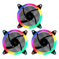 UNYKAch Ventilador Ordenador CANDY 30 ARGB RING LED, Pack de 3 unidades 120 mm, PC Gaming, Soporte de Goma, 7 Aspas Ultra Silenciosas, Mando a Distancia y Controladora - details 1