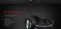 Havit H2026D Auriculares de gaming  con iluminación RGB USB, cable de 2m, conexión 3.5mm AUX, sonido de alta fidelidad, respuesta de frecuencia 20Hz-20kHz, sensibilidad 108±3dB, diseño ergonómico y cómodo - details 1