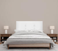 DHOME Cabecero de Polipiel o Tela Acualine con 2 Hileras de Botones Colores Cabezal Tapizado Cama Lujo (Blanco Polipiel) - details 2