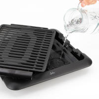 Jata Barbacoa Eléctrica Sin Humo para usar en interiores, Sin humos ni olores, Totalmente desmontable, Bandeja para recoger las salsas, Fácil limpieza, Antiadherente, Negro - BQ108 - details 3