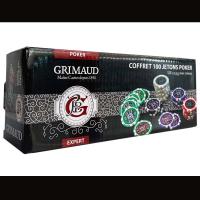 Cartamundi France cartes Grimaud Cofre caja con 100 fichas de casino para jugar al poker de peso 11.5 gramos cada una y marcadas con valor 1 5 10 25 100 Alta calidad casino Caja de plástico con tapa - details 4