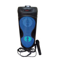 35x14cm Altavoces grandes de fiesta con micrófono, Barril de pistola para coche, carrito de karaoke, altavoz portátil con pantalla LED, barato - details 1